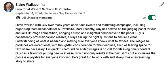 HEADSHOT TESTIMONIAL