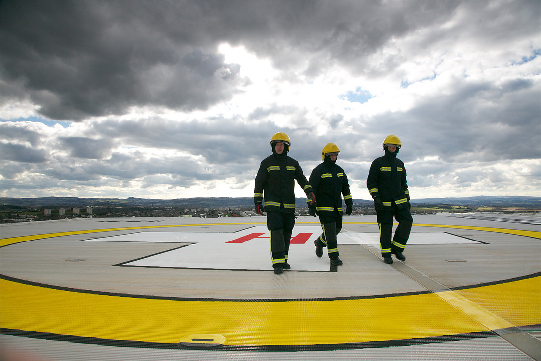 First Helicopter lands on New South Glasgow Hospital's Helipad.