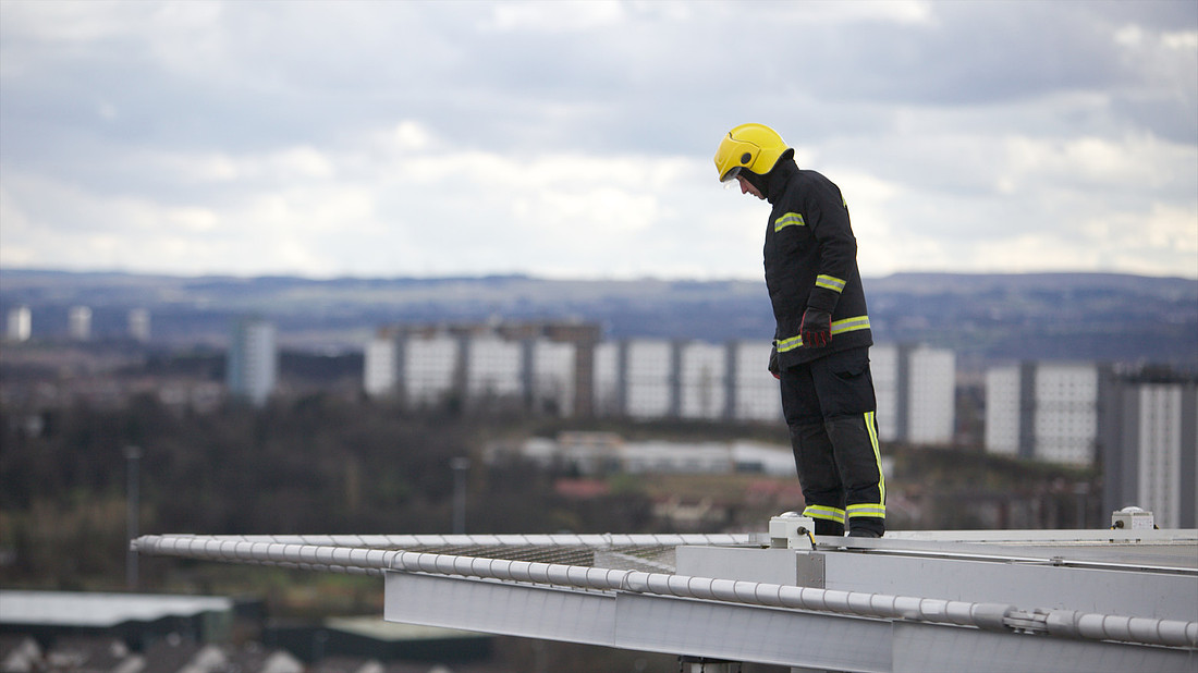 First Helicopter lands on New South Glasgow Hospital's Helipad.