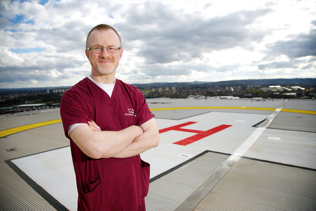 First Helicopter lands on New South Glasgow Hospital's Helipad.