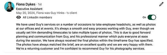 HEADSHOT TESTIMONIAL